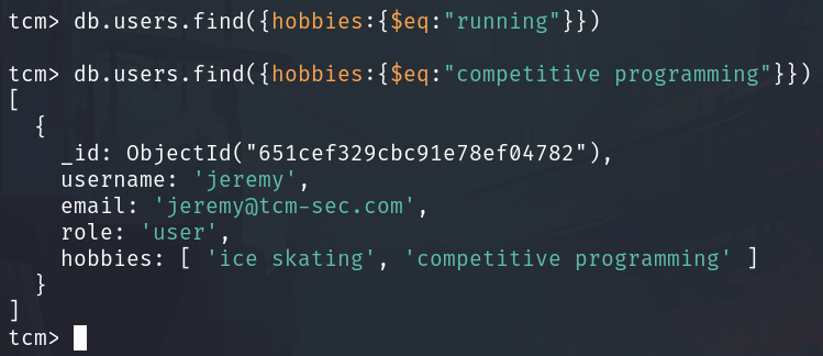 Querying MongoDB with operators