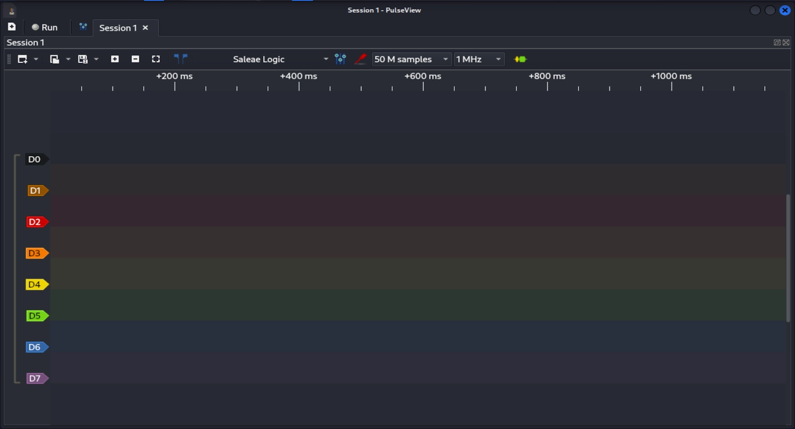 set the M and MHz settings in pulseview