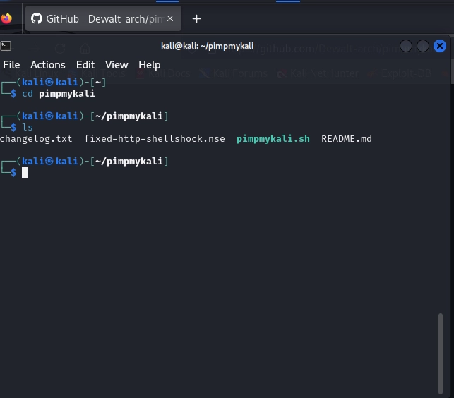 change the directory in kali linux