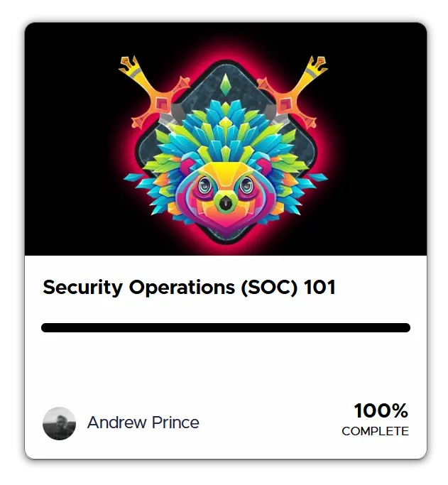 The Security Operations (SOC) 101 course listed on the TCM Security Academy page.