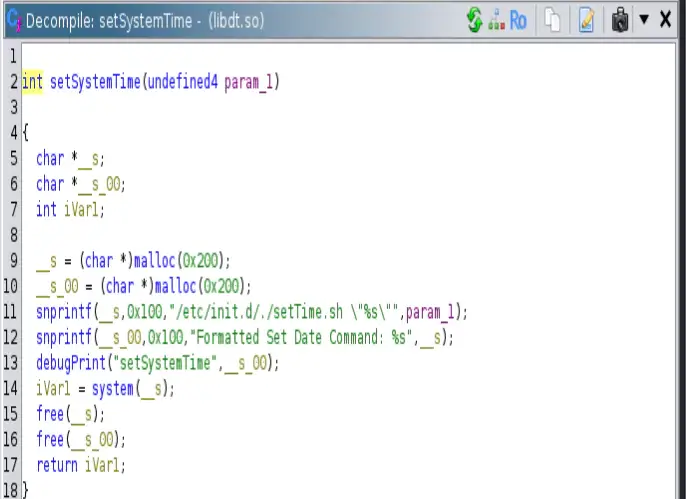ghidra decompiles binary