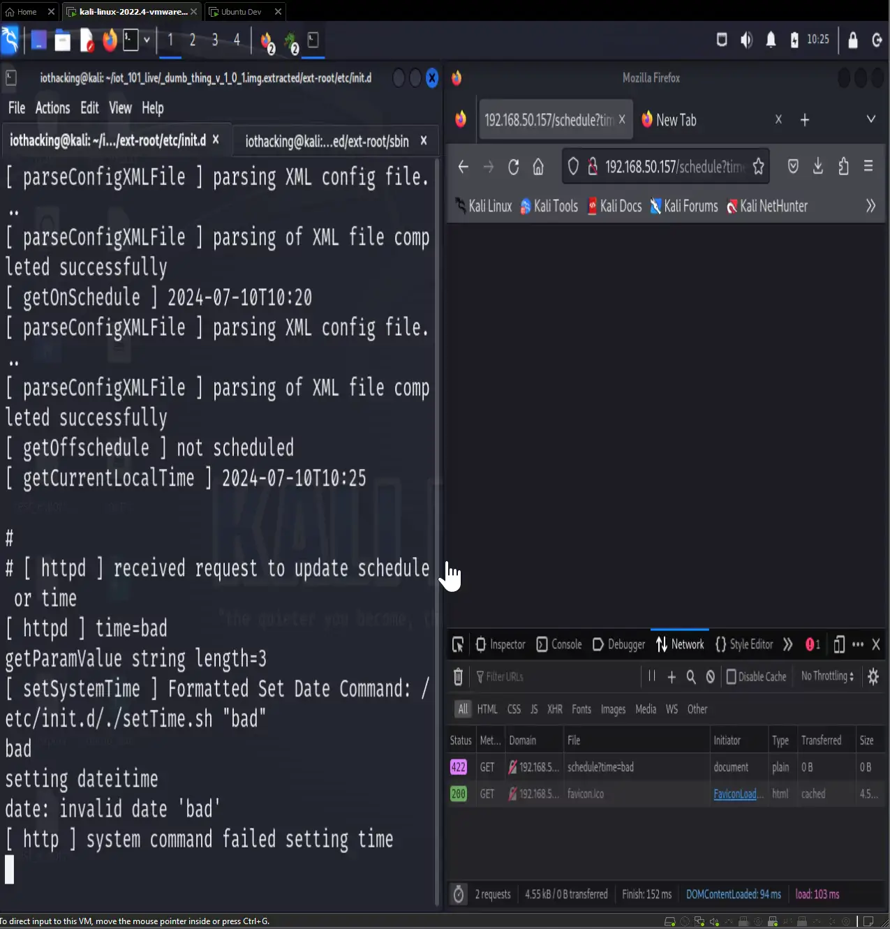 manually inputting a bad string
