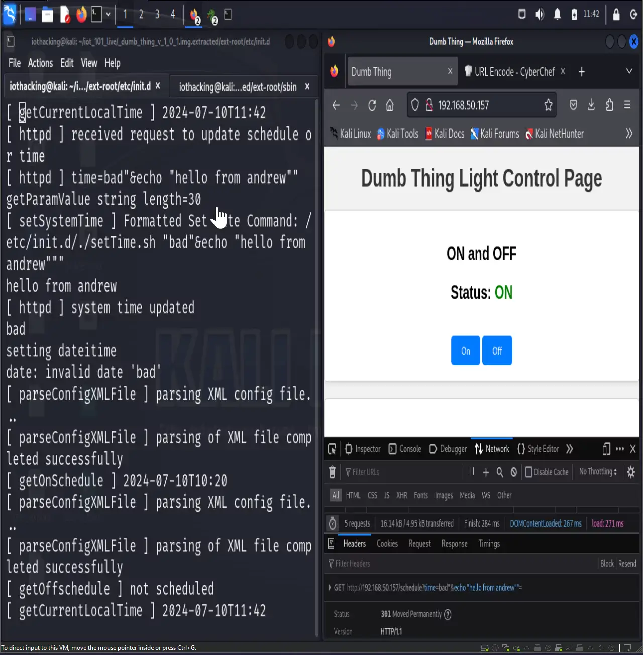 web browser network tab echo