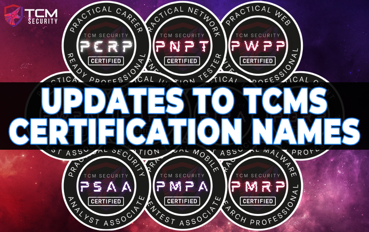 updates to tcms certification names