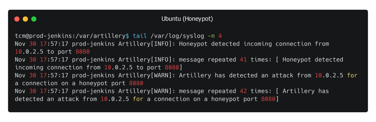 Honeypot detection logs