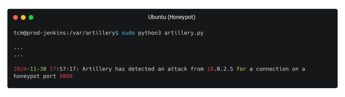 Honeypot web attack detection log
