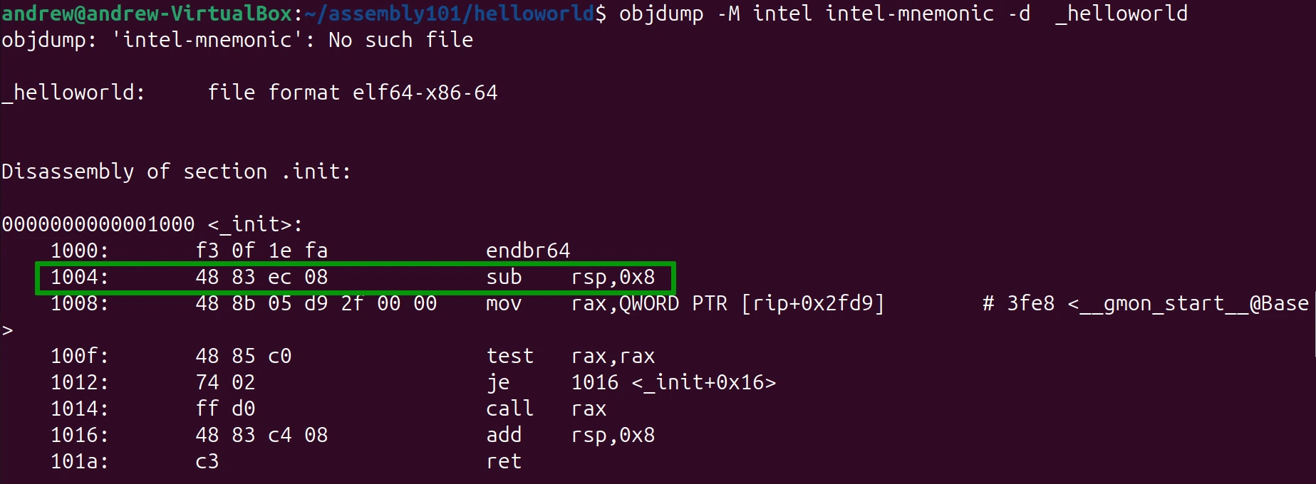 basics of assembly code