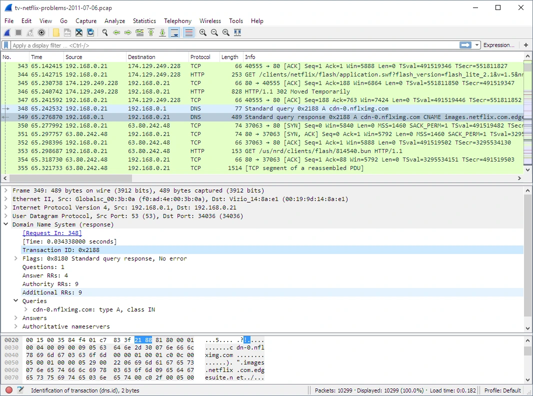 Wireshark network traffic capture and analysis tool