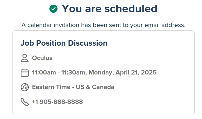Calendly meeting confirmation