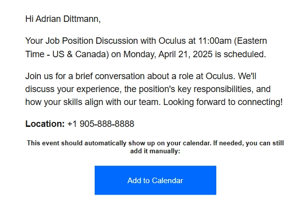 Calendly meeting scheduled through phishing campaign
