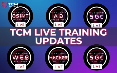 TCM Security Announces Updates to Live Training Offerings