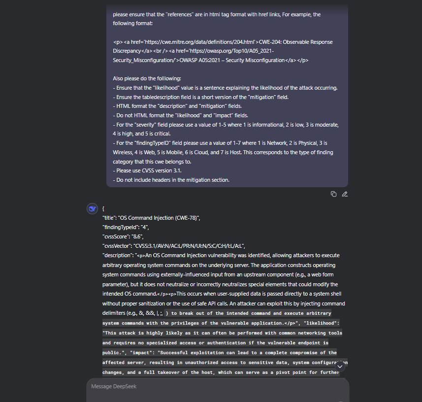 DeepSeek Query Result